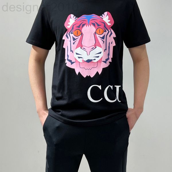 

women's t-shirt designer 2022g year of the tiger printed t-shirt letter short sleeve ancient men's and women's same style cou, White
