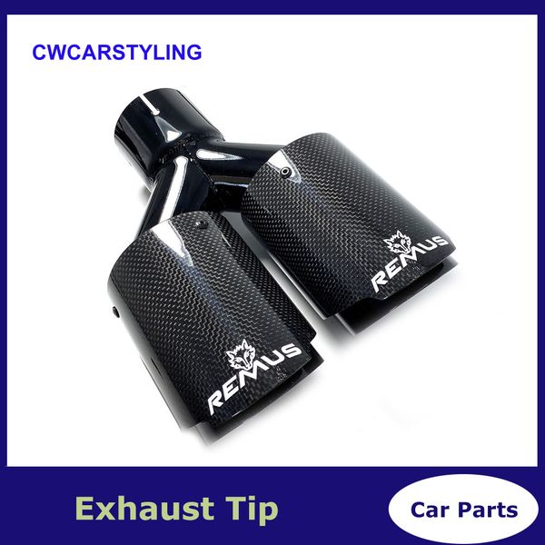 

remus carbon fiber black stainless steel universal automobile exhaust pipe muffler car accessories modification tip