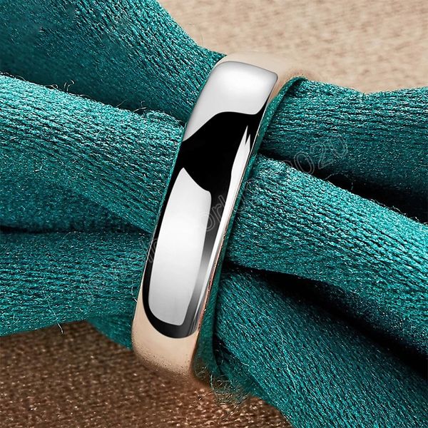 

925 sterling silver square circle ring for women man fashion simple wedding engagement party jewelry