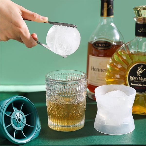 Whisky in silicone Rotondo Hockey su ghiaccio Stampo Cubo sferico Scatola per congelatore rapido Stampo Gadget da cucina 220509