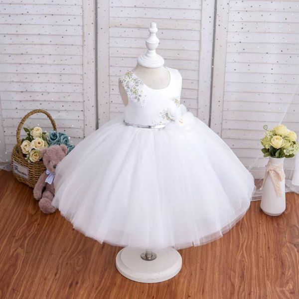 Vestidos femininos vestido de noiva para crianças 1 ano de laca tule tulle princesa tutu infantil partido elegante noite comunhão formal baile gow