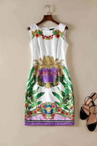 

casual dresses summer print fashion dress round neck slim sleeveless temperament one-step skirt h90e, Black;gray