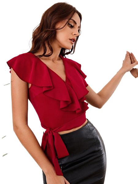 

ruffle trim tie side n3sh#, White