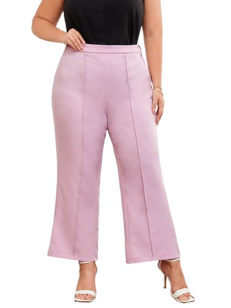 

emery rose plus seam detail flare leg pants z8i4#, Black