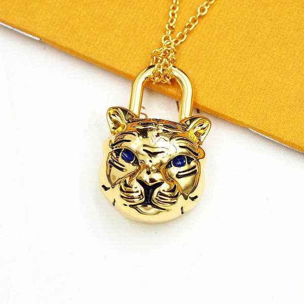 

designer gold pendant necklaces classics tiger head choker fashion animal letter for man woman choker quality, Silver