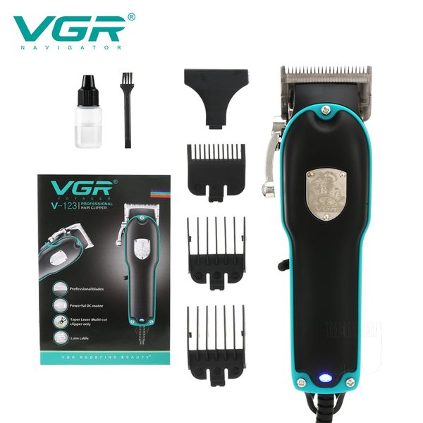 VGR Máquina de corte de cabelo profissional Clipper de cabelo elétrico Clipper Wired Machine barbeiro aparador para homens V-123