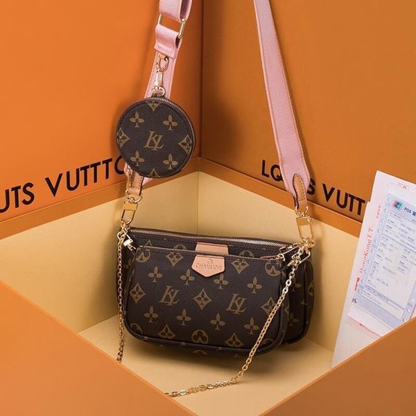 

3pcs set women classic luxury designer handbag pochette felicie bag genuine leather handbags shoulder clutch tote messenger shopping