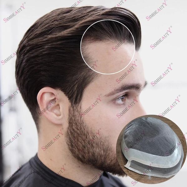 Super Natural Hairline Hair Bleach Knots Lace Front Mono Base Prezzo all'ingrosso Capelli lisci / ondulati Parrucca da uomo Protesi Toupee