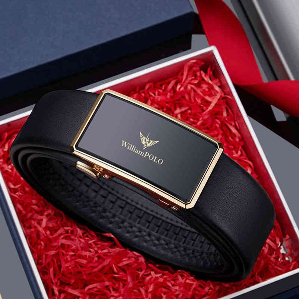 

belts emperor paul belt men's leather inner business casual versatile fashion automatic buckle fudc, Black;brown