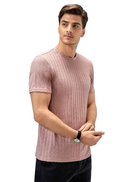 

men solid rib-knit tee y4ir#, White;black