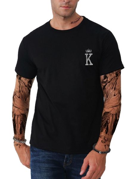 

men crown & playing card print tee j3um#, White;black