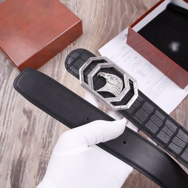 

luxury brand belt for man designer crocodile leather genuine belts official reproductions men waistband highest counter quality 3.8 cm, Black;brown