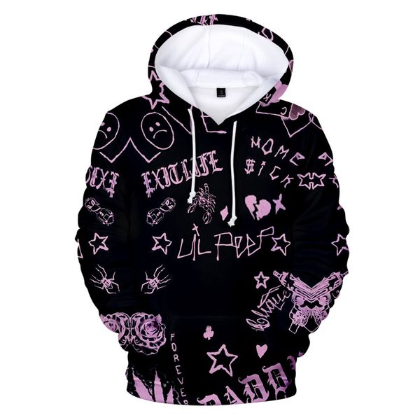

lil peep hoodie cosplay sweatshirt men/women fashion casual long sleeve, Black