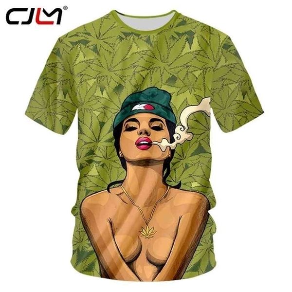 

cjlm harajuku men 3d tshirts print green hemp leaf spit tobacco t-shirts man short sleeve o neck tee shirts summer 7xl 210329, White;black