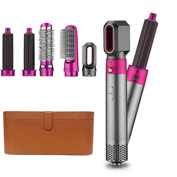 

professional 5 in 1 multifunctional hair dryer comb air styler curler straightening curling iron styling brush tool263x