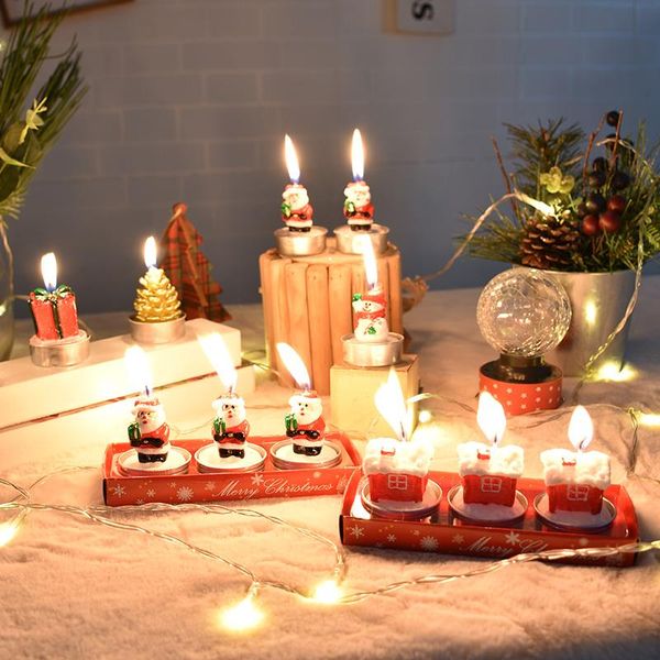 Рождественские украшения украшения снеговик муж дом подарочная коробка сосна конус свеча стол эль -ресторан