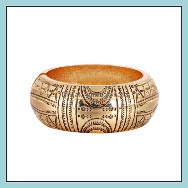 

bangle bracelets jewelry nostalgic style wide-brimmed bracelet fashion complex totem pattern simple personality wrist drum shape boutique de, Black