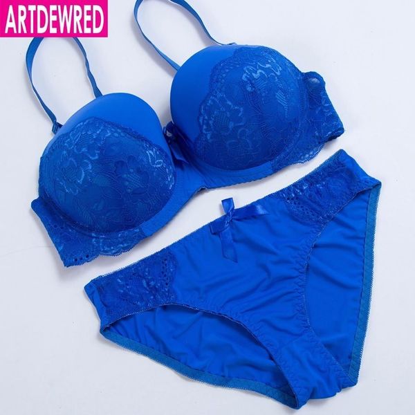 

woman plus size bra set push up lace large bras for women underwear deep v brassiere sets 34-42de, Red;black