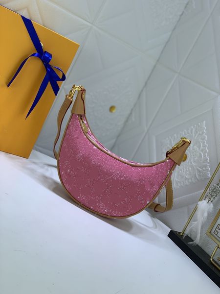 

luxury ladies fashion half moon bag l designer crossbody saddle shoulder bags letter floral canvas tote ladies wallet s crossbodys clutcht81