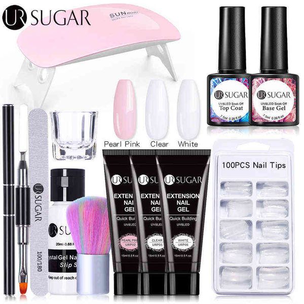 NXY Nail Gel Gel Set 6W LED Lâmpada Full Manicure Kit Quick Building Ferer 0328