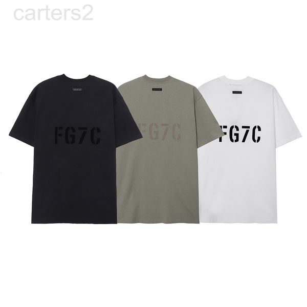 

men's t-shirts designer bear fog of god season 7 main line high street fashion brand men's and women's fg7c flocking round ne, White;black