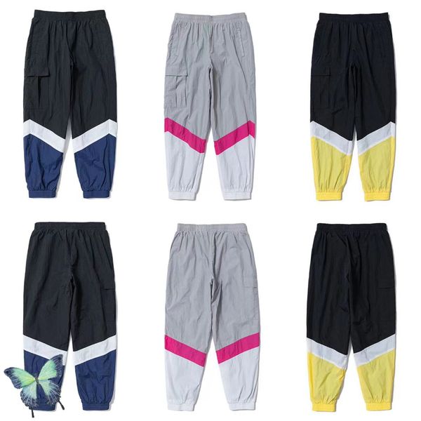 

patch work casual soft drawstring mesh pants sweatpants, Black