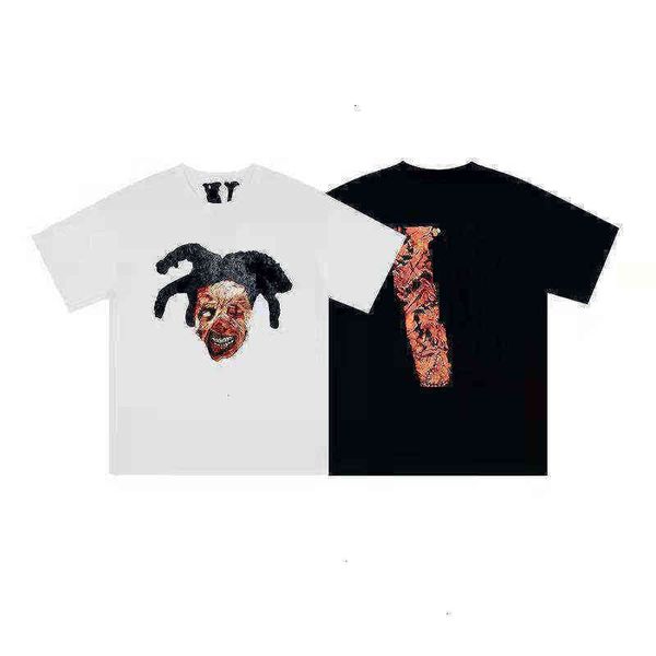 Designer Joint Vlones Devil / Mens Camisa Impressão da Moda High Street Moda Loja Casual Casual Hip-Hop Camisa de manga curta