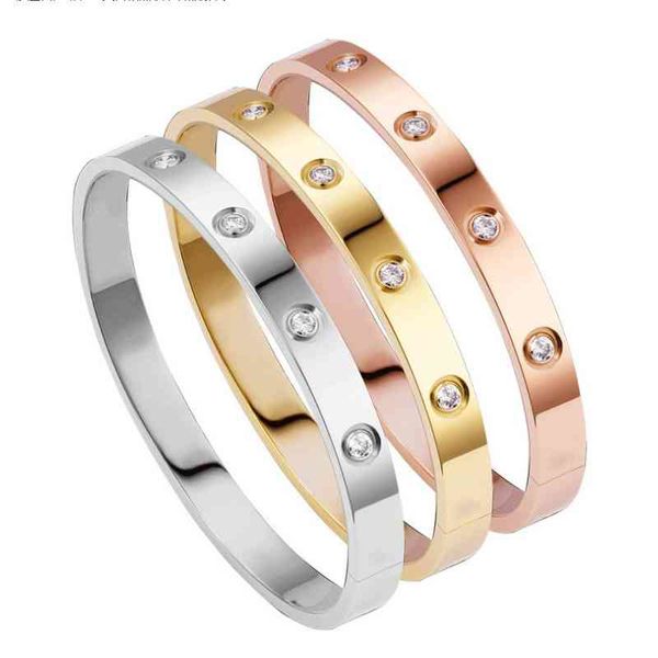

kajia bracelet zircon male stainls ten diamond couple titanium steel bracelet female, Golden;silver