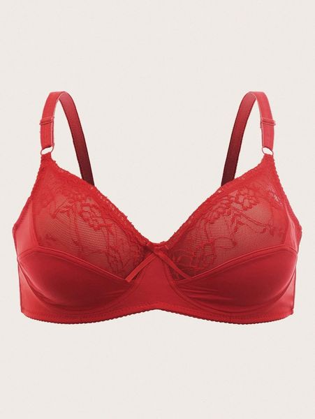 

plus contrast lace underwire bra a6rg#, Black;white