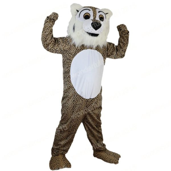 Costumi della mascotte del leopardo della peluche di Natale Vestito da vestito da personaggio dei cartoni animati di alta qualità Vestito da unisex per adulti per feste a tema all'aperto di Halloween