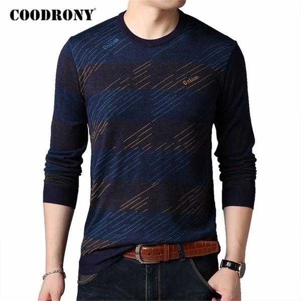 

coodrony brand sweater men spring autumn arrival pull homme striped o-neck pullover men clothes mens sweaters knitwear c1041 201221, White;black