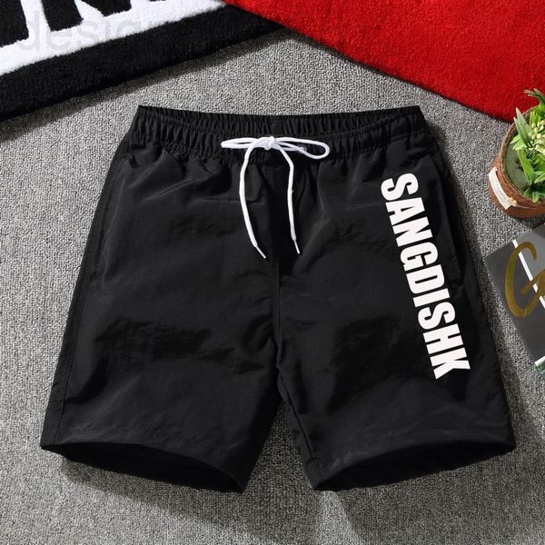 

men's pants designer spirit guy large shorts men's summer three-point quick drying beach leisure slim fit simple letter quarter pa, Black