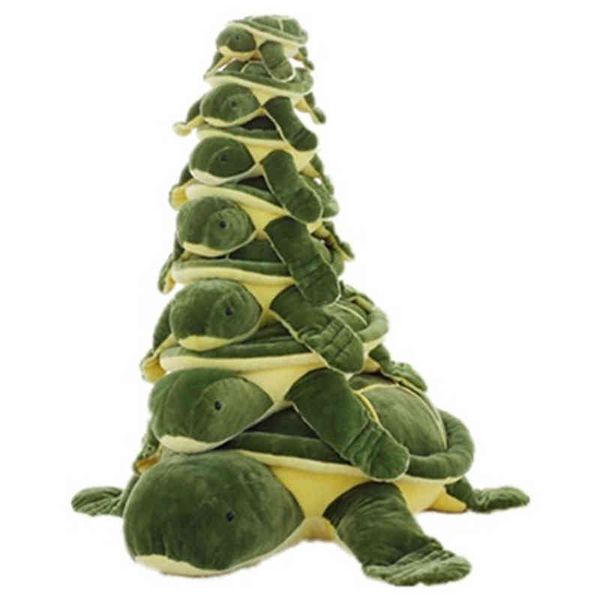 Niedliche Schildkröten-Puppe, Weihnachtsgeschenk für Kinder, zum Kuscheln mit grünen Haaren, Schildkröten-Puppe, großes Zierkissen, bequemer Stoff, J220729