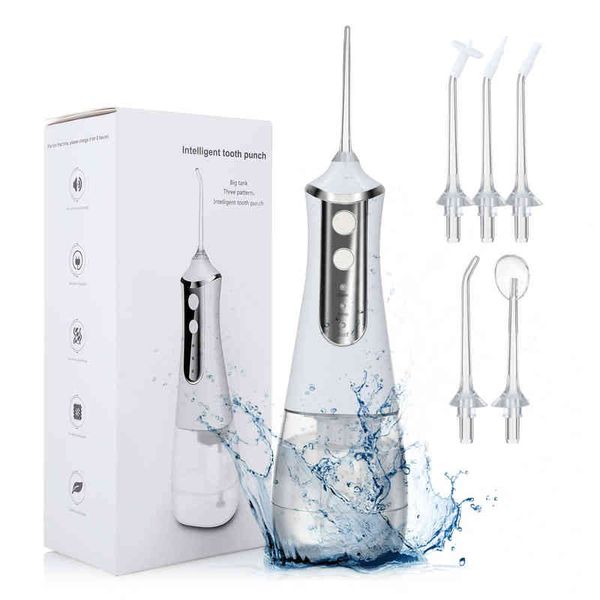 

oral irrigator usb rechargeable water flosser portable dental jet 350ml tank proof teeth cleaner 220510