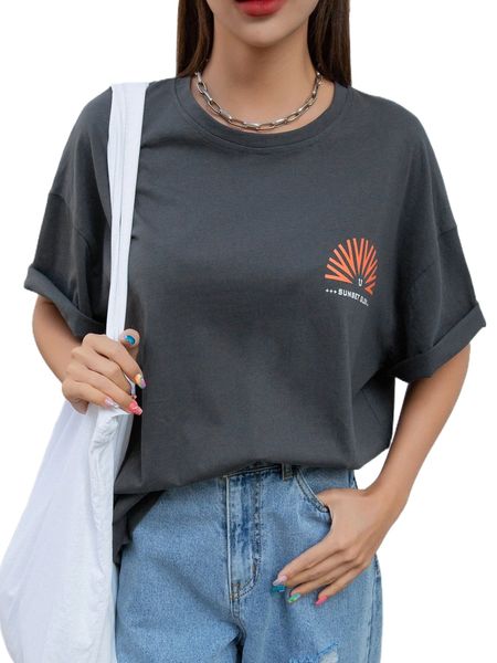

dazy letter graphic drop shoulder tee y1q4#, White