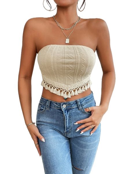 

petite fringe hem bandana tube 79fg#, White