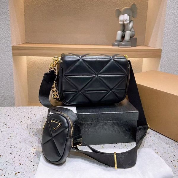 

ladies classic designer messenger bag pu leahter chain underarm bags pack 3 in 1 handbag black hobo bags luxury crossbody chest handbags for