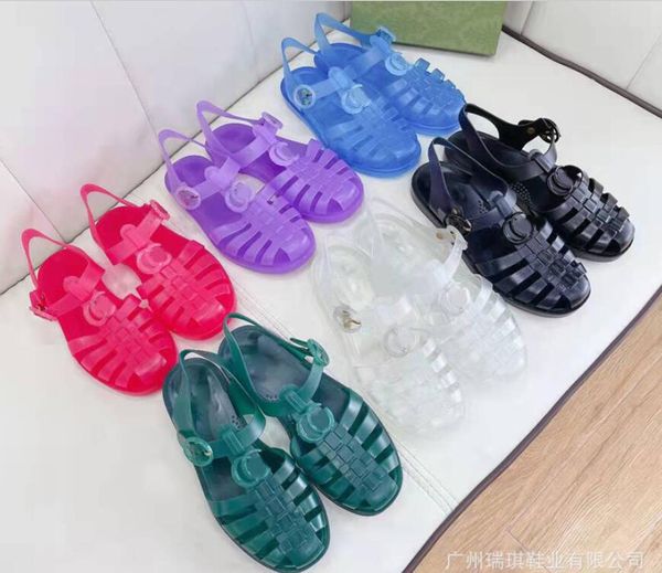 

2022 designers women sandals classic rubber slippers jelly slippers beach flat casual shoe alphabet pink green candy colors outdoor roman sh, Black