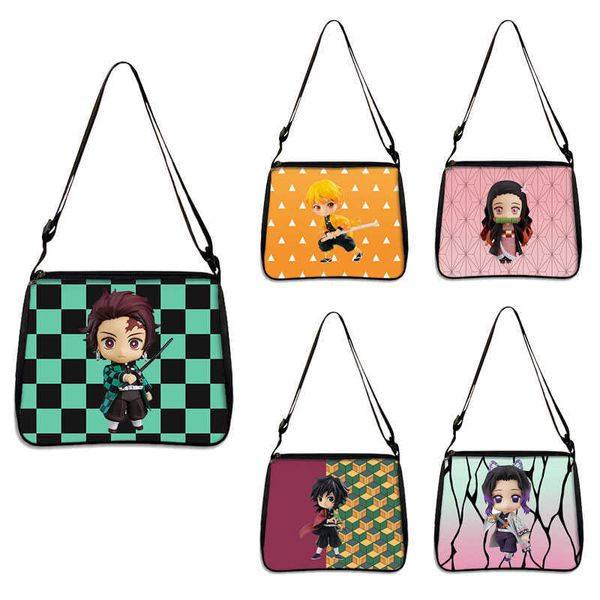 

anime demon slayer pattern women handbag female beach bags fashion tote girls hand bag girls cosplay school bags