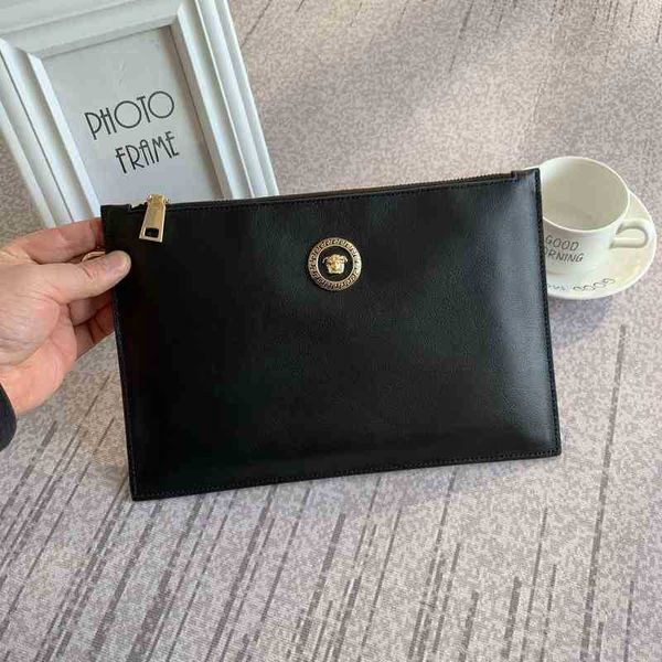 

2022 designer bags luxury bag handbag men's medusa handbag cowhide envelope business fashion
