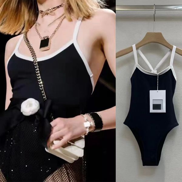 

summer vacation black white bikinis set one piece swimsuit womens swimwear designers letter print ladies swimming suit, White;black
