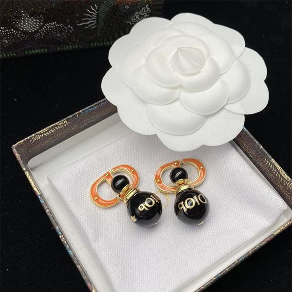 

dijia /d's earrings new cd letters pearl earrings for women versatile brass, Golden