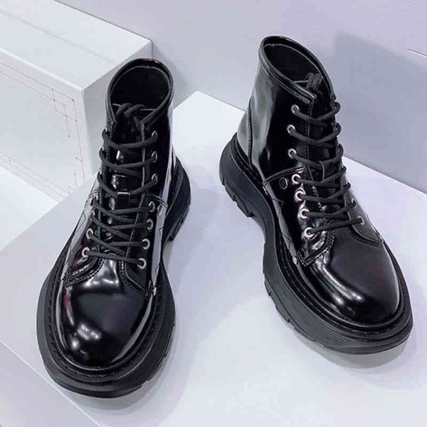 

boots martin boots women's fashion british style thick soled short autumn high single boot barrel motorcycle, Black