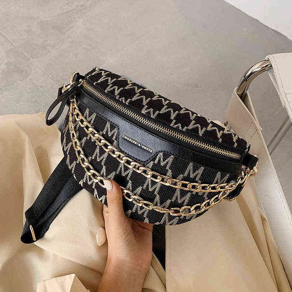 Crossbody Bag Zinciri Küçük Fanny Paketleri 2022 Winter Moda Kadın Kadın Telefon Çantalar Bayanlar Göğüs Messenger Çantaları 220802