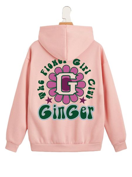 

letter graphic zip up thermal lined drawstring hoodie 09ut#, Black