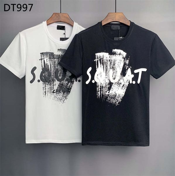 

2022 summer new arrivals d2 mens luxury designer white t-shirt dsquare print shorts tshirt o-neck short sleeve men's clothing dt997, White;black
