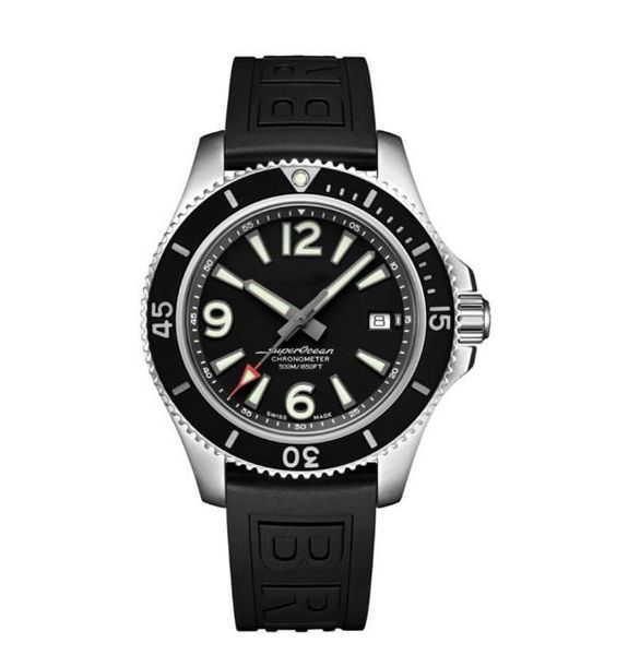 

sport new men's watch marine rotatable bezel black blue rubber stainless steel sapphire glass automatic mechanical movement watch, Slivery;brown