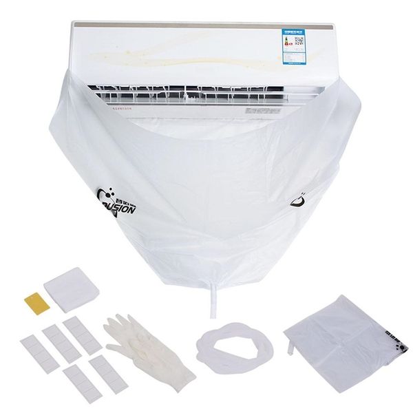 Völlig geschlossene PVC-Klimaanlagen-Reinigungs-Waschwerkzeug-Abdeckung für Decken- und Wandmontage-Klimaanlagenreiniger 220427