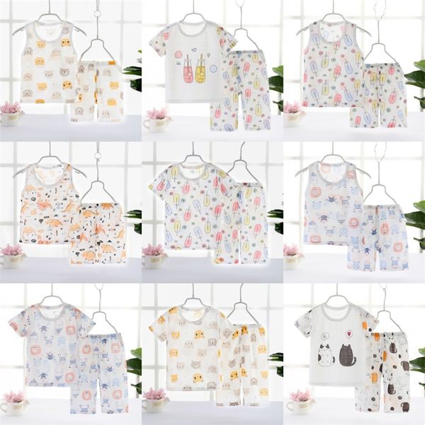 Sommer Kleidung Shorts Sets Anzug Für Kinder Mädchen Jungen Kleidung Outfits T-Shirts Baby Kleinkind Kleidung Kinder Pyjama Hause Tragen 980 E3