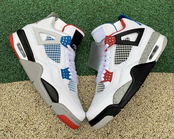 

good quality basketball shoes 4s jumpman 4 what the fashion shoewhite military blue fire red mens womens sports outdoor sneakers with box